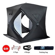 크리스탈큐브텐트 이글루누빔텐트 옥타텐트 용왕낚시텐트 섬낚시의자텐트 전문 얼음 낚시 텐트 야외 안티 눈 겨울 캠핑 3 레이어 Thicken Keep Warm Cotton Tent 3, 검은색