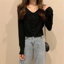 fulibs신상핫 순수 컬러 쇄골 블렌드 울 카디건 짧은 니트 스웨터 슬리밍 높은 허리 코트 봄과 가을 얇은 외부 일치