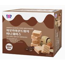 베스킨라빈스 자모카아몬드훠지 미니웨하스 (100G) 아몬드커피 크림 화이트 웨이퍼 간식, 2개, 100g