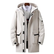 COSYEVNO 긴 남자 오리 다운 박제 코트