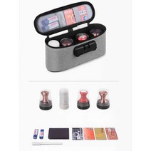 도장집 파우치 도장지갑 케이스 보관함, 파란색 - 4개 가능