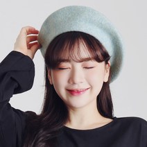 라핑 울 꼭지 베레모 무지 겨울 남자 여성 빵모자