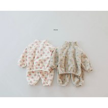 콩알옹알 플라워 아노락 기모 상하복 1세-7세 돌 아기 유아 아동 여아 겨울 후리스 상하세트 등원룩