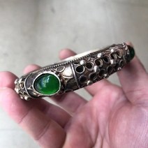 옥팔찌 옥구슬 진주 탄생석 원석도매 티베트어 실버 미아오 실버 팔찌 국립 스타일 드래곤 피닉스 발 실버