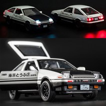 미니오토 이니셜D AE86 자동차 모형 다이캐스트 1대28, 레드+블랙보닛