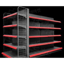 마트진열대 편의점 선반 매대 과일 과자 야채 앵글 베이커리 약국 스탠드 랙, D. 옆메시회색맨끝 70x40x195 5개 층