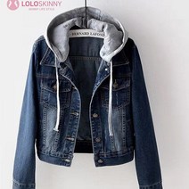 빈티지느낌 여성 후드 청자켓 슬림핏 데님 여자 자켓