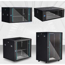 허브랙 컴퓨터 통신 장비 검정 통신렉 도난방지 슬림, 럭셔리 9U 폭530 깊이400 높이450
