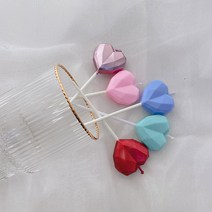 각하트 파티초 1P /생일파티 케이크픽 케익꾸미기 홈파티 기념일 프로포즈 생일초 불꽃초 특이한 스마일초 귀여운초 예쁜초 장식, 메탈로즈골드