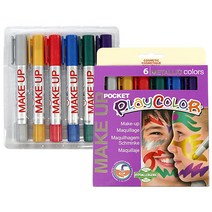 [동화오피스] PLAYCOLOR 페이스페인팅 스틱 금속빛6색