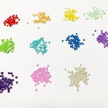 와컴 크런치 슬라임 재료 비즈 공예 칼라씨드비즈 3mm 11종 (500g 대용량), 빨강