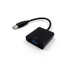 VGA케이블 모니터연결케이블 디스플레이포트 USB 3.0-VGA 어댑터 케이블 외부 그래픽 카드 비디오 멀티 디스플레이 변환기 윈도우 7 8 10 PC 노트북 용, 한개옵션0