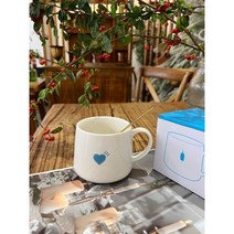 블루보틀 커피 머그컵 클래식 로고 머그잔 홀리데이 버전 세라믹 소재 340ml, B (스푼 포함)