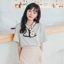 EED089190S92230 쁘띠스카프리본장식 예쁜색감 반팔티 여름신상