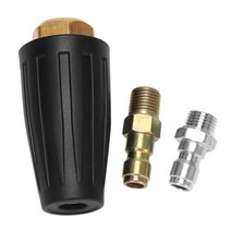 압력 세탁기 회전 스프레이 터보 노즐 뜨거운 물과 냉수 3000 psi 3.0 오리피스 1/4 인치 빠른 연결 플러그 (블랙 터보 스프레이 노즐)가있는 3.0GPM, 보여진 바와 같이, 하나, 01 Black