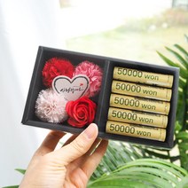 핑크캔디 어버이날 명절선물 부모님 효도선물 메세지 미니용돈박스 비누꽃 용돈상자, 01.메세지_미니용돈박스(제품만)