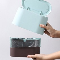 화장대 개폐형 원터치 욕실 1L 주방 미니휴지통 책상, 핑크