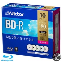 Victor 빅터 블루레이디스크 BD-R 25GB 10장 1-6 싱글레이어 녹화 dvd 공시디 VBR130RPX10J1