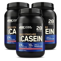 영국 옵티멈 뉴트리션 Optimum 100% 카세인 프로틴 파우더 with 아연 마그네슘 딸기맛 924g, 3팩