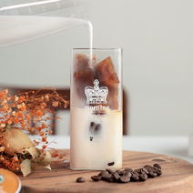 홈카페 유니크 사각 내열유리컵 아인슈페너 뱅쇼 아이스커피 투명 워터글라스 400ml, 달라하스트