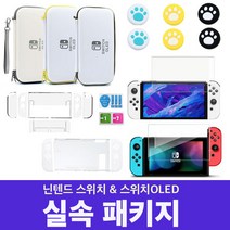 테테즈 닌텐도 스위치 OLED 실속 패키지 악세사리 가방 강화유리 버튼캡 케이스 세트, 닌텐도 스위치 - 실속패키지  그레이