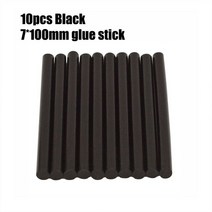 1108_쿠팡_글루건 (접착총)7x100mm 핫멜트 접착제 스틱 레드 7mm 전기 총 공예 홈 DIY 수공구 수리 씰링, 02 10Pcs Black