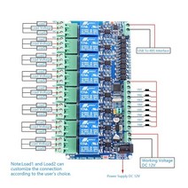 RS485 ModbusRTU 릴레이 모듈 스위치 컨트롤러 12V 1CH TTL 통신 AT 명령 제어, 07 12V 8CH