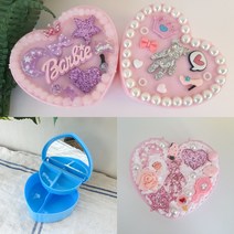 2단 보석함꾸미기세트 파츠 글루 포함 집콕놀이, 연핑크, 바비파랑