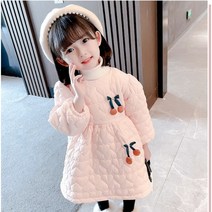 아짱 키즈여아 겨울신상 여아원피스 누빔체리핑크원피스