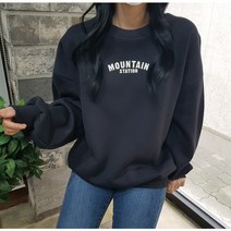 상상그이상 여성용 국내제작 데일리 유니크 나염 빅사이즈 루즈핏 귀여운 산토끼 패치 기모 맨투맨
