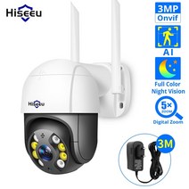 문앞cctv 실내외 스마트 Hiseeu 2MP PTZ IP WIFI 카메라 스피드 돔 무선 1080P ONVIF 야외 5X 디지털 줌 오디오 네트워크 CCTV 홈cctv, 1080P 32G 12V 전원, 협력사