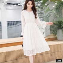 가바바 여성 원피스 꽃 자수 리본넥 하객룩 원피스 G50884