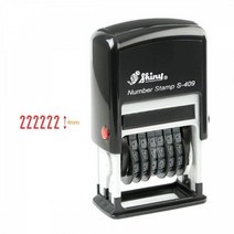 넘버링 자동스탬프 S-409 25x4mm 적 홀더랜덤 서류 고무인 오피스 STAMP 양식 숫자 사무 서식 도장 넘버링, 본상품