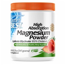 Doctors Best 닥터베스트 마그네슘 파우더 글리시네이트 347g 복숭아맛