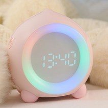 베터이앤아이 / 베터라인 공식 귀여운 복숭아 LED 조명시계, 블루