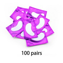 데일리 메이크업 50/100Pairs Eyelash Pad Gel Patch Grafting Eyelashes Under Eye Patches For Extension Paper, [04] 100 pairs Purple