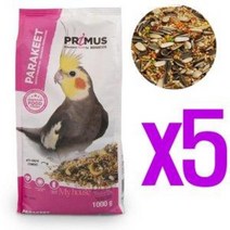 프리머스 중형 앵무새 모이1kg x5개
