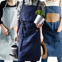 데님 앞치마 공방 카페 패션 청스타일, 02 데님빈티치앞치마, 라이트블루
