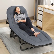 접이식 간이침대 1인용 이동식 사무실 폴딩 간이베드 각도조절, 그레이