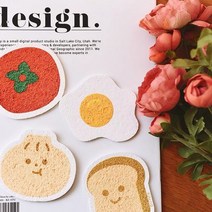 바보사랑 자연의선물 셀룰로오스 펄프 설거지 목욕 바디 스폰지겸용 수세미 4종 vol. 2.정스토어
