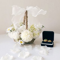 [결혼식꽃바구니] [웨딩] 레이스 화동바구니 결혼식 어린이 꽃바구니 미니바구니, 선택안함