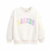NBA KIDS 믿고 사는 브랜드 겨울 기모 LAL 여아 패브릭 로고 맨투맨 K214TS620P_IV