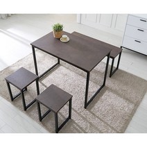 카페 업소용 심플스틸 4인용 식탁 테이블(100cm 3색) 25평 우드 디자인 긴, 브라운