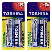 도시바 AA알카라인 4알 건전지 1.5V 배터리 전지 AAA LR6 TOSHIBA