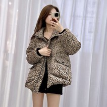 겨울 여성 패딩 점퍼 흰색 캐주얼 야상 호피 제니 김희선 오버핏 루즈핏 웰론 로브 하객룩 코디 덕다운 오리털