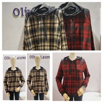 올리비아로렌 NC15 겉기모 체크 후드티 VVCALXW9481
