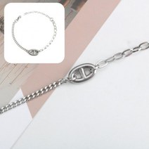 남자팔찌 써지컬커플팔찌 여자 돼지코체인 팔찌