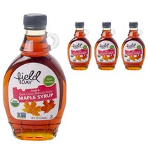 필드데이 그레이드 A 다크 컬러 로버스트 테이스트 메이플 시럽, 4개, 236ml