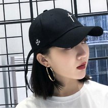 캐주얼한 크로스 포인트 남녀공용 롱테일 볼캡 3컬러