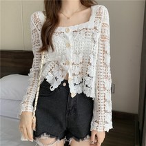 나루니 레이스가디건 봄가디건 레이스스타일 여름가디건 통기성 시원한